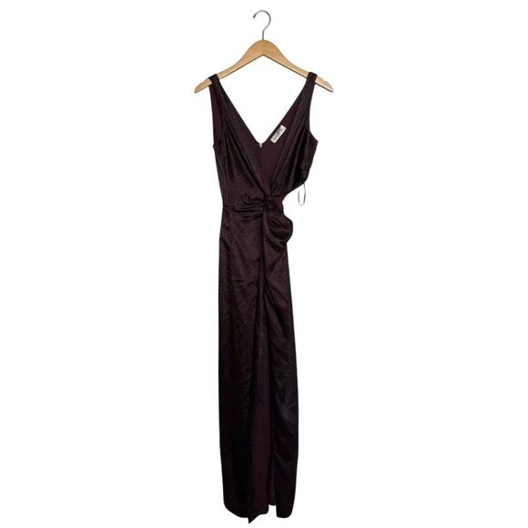 NICHOLAS Silvina Wrap Gown Size 4 Purple Snakeskin Satin Silk Formal Dress - Picture 6 of 11